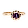 Gift Ring i030AmDi in Gold or Platinum with Amethyst and Diamonds