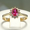 Engagement Ring i042RboDi in Gold with Ruby and Diamonds