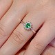 Halo Engagement Ring in 18k White Gold with Oval Emerald 6x4mm and Diamonds i042SmDi