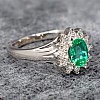 Engagement ring i042006Smdi in Gold with Emerald and Diamonds