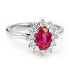 Engagement Ring i055RbDi in Gold with Ruby and Diamonds