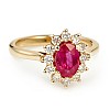 Engagement Ring i055RbDi in Gold with Ruby and Diamonds