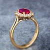 Engagement Ring i055RbDi in Gold with Ruby and Diamonds