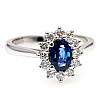 Kate Middleton Engagement Ring i055SfDi in Gold with Sapphires and Diamonds