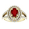 Gold Engagement Ring with Ruby and Diamonds 122101RbODi