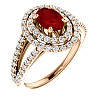 Gold Engagement Ring with Ruby and Diamonds 122101RbODi