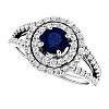 Gold engagement ring with Sapphire and Diamonds 122101SfDi