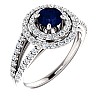 Gold engagement ring with Sapphire and Diamonds 122101SfDi