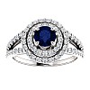 Gold engagement ring with Sapphire and Diamonds 122101SfDi