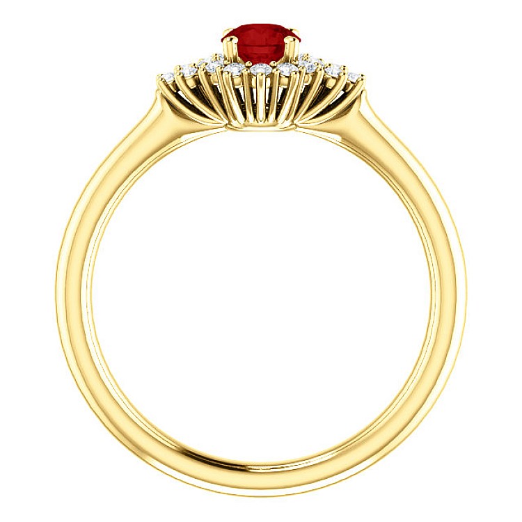 Engagement ring i122650RbDi in Gold with Ruby and Diamonds