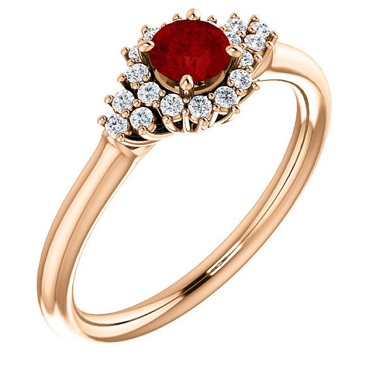 Engagement ring i122650RbDi in Gold with Ruby and Diamonds