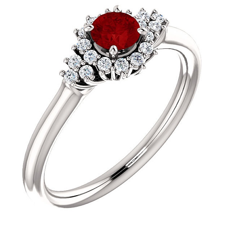 Engagement ring i122650RbDi in Gold with Ruby and Diamonds