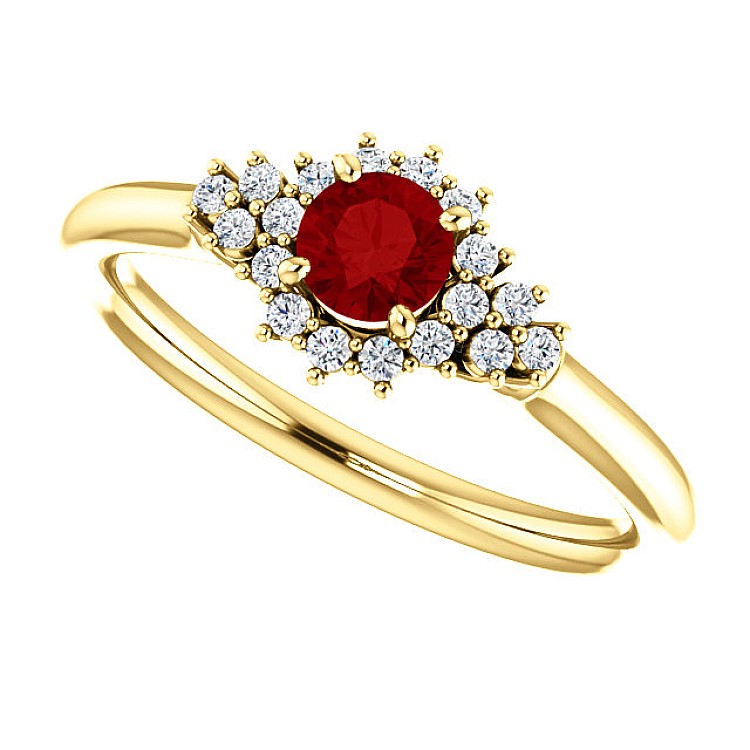 Engagement ring i122650RbDi in Gold with Ruby and Diamonds