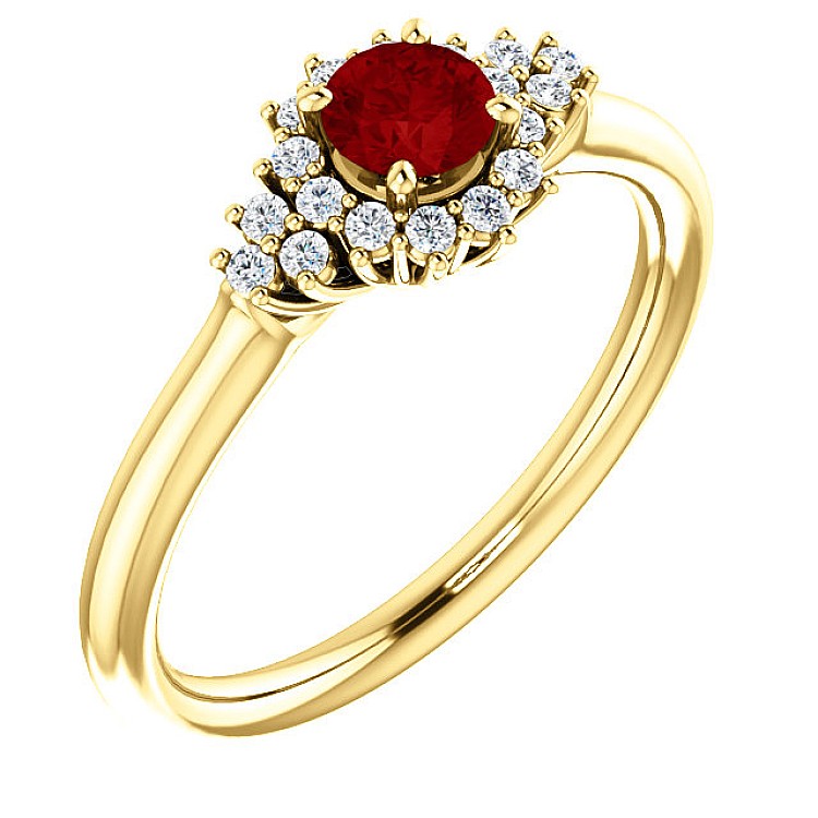 Engagement ring i122650RbDi in Gold with Ruby and Diamonds