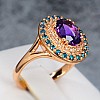 Gift Ring i1529AmDbDi in Gold or Platinum with Amethyst and Diamonds