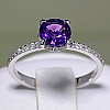 Gift Ring i164AmDi in Gold with Amethyst and Diamonds