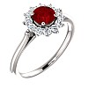 Gold Engagement Ring with Ruby and Diamonds 71606RbDi