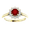 Gold Engagement Ring with Ruby and Diamonds 71606RbDi