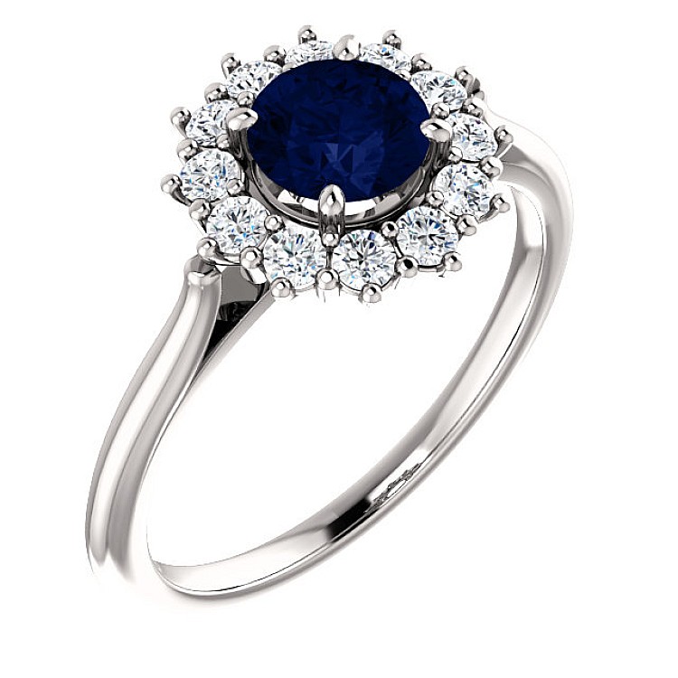 Engagement Ring i71606SfDi in Gold with Sapphire and Diamonds