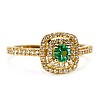 Gold engagement ring with Emerald and Diamonds i1903SmDi