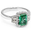 Engagement Ring i2737Smemdi in Gold with Emerald Emerald and Diamonds