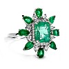 Fashion Gold Ring with Emeralds and Diamonds i2752Smdi