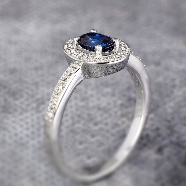 Engagement ring i348SfovDi in Gold with Sapphire and Diamonds