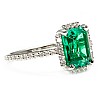 Gold Engagement Ring with Lab Grown Emerald and Diamonds i3829smLGdi