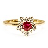 14k Yellow Gold Snowflake Engagement Ring with Ruby and Diamonds i740Rbdi