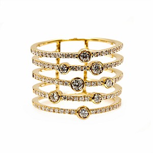 Fashion Gold Ring with Round Diamonds i3657