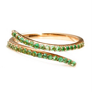 Fashion Gift Ring in Gold with Emeralds i122750Sm