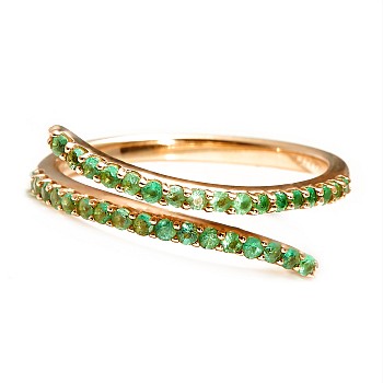 Fashion Gift Ring in Gold with Emeralds i122750Sm