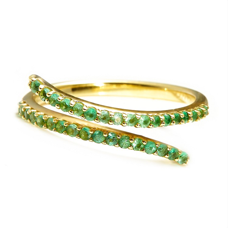 Fashion Gift Ring in Gold with Emeralds i122750Sm