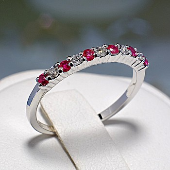 Gift Ring i018RbDi in Gold or Platinum with Rubies and Diamonds