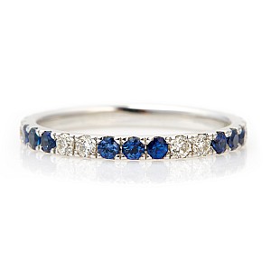 Gift Ring i033disf in Gold or Platinum with Diamonds and Sapphires