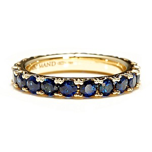 Gold Eternity Ring with Round Sapphires i033v2sf