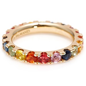 Gift ring i033v2sfc in Gold or Platinum with colored sapphires