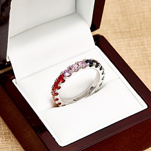 Gift ring i033v2sfc in Gold or Platinum with colored sapphires