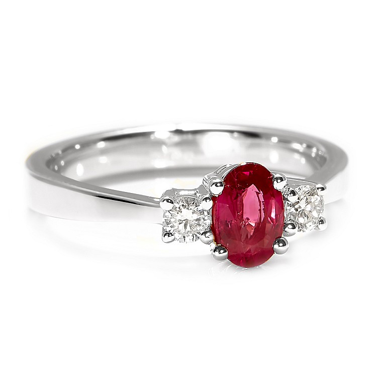 Engagement Ring i015RboDi in Gold with Ruby and Diamonds