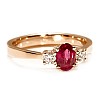 Engagement Ring i015RboDi in Gold with Ruby and Diamonds