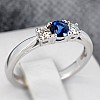 Gold Engagement Ring i025SfDi with Sapphire and Diamonds