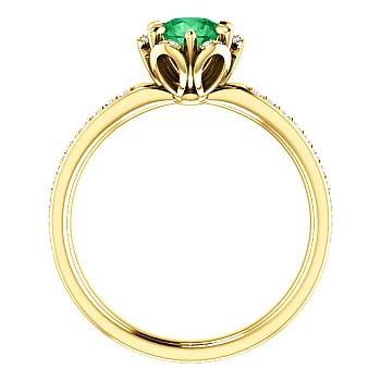 Gold ring with Emerald and Diamonds 121997SmDi