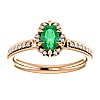 Gold Ring with Oval Emerald and Diamonds 121997SmOdi