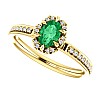 Gold Ring with Oval Emerald and Diamonds 121997SmOdi