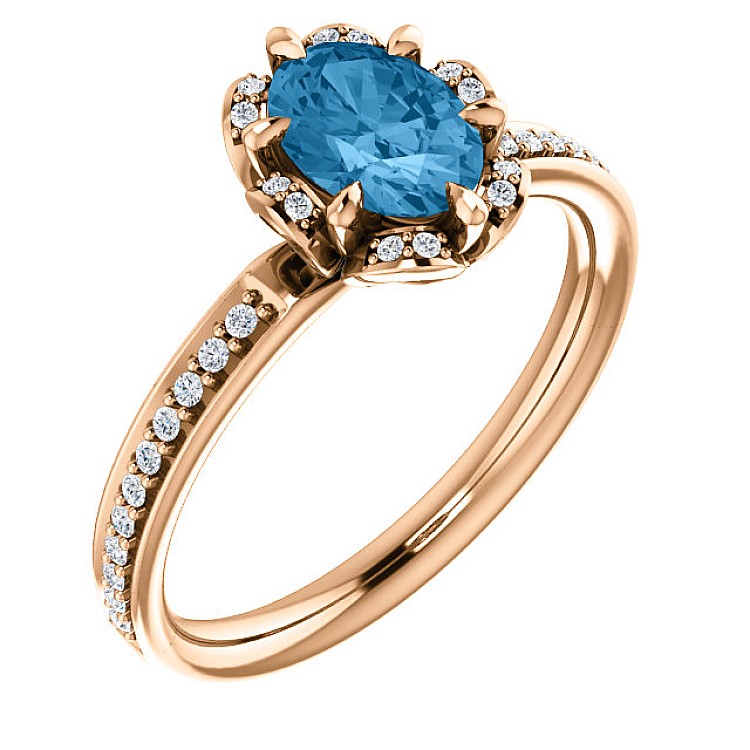 Gift Ring i121997TpSwODi in Gold with Topaz and Diamonds