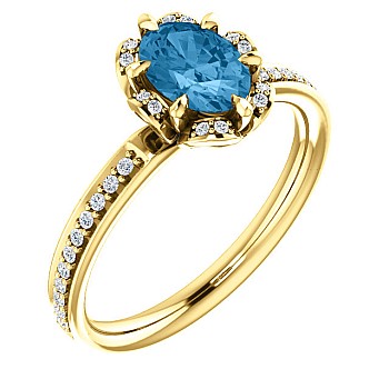 Gift Ring i121997TpSwODi in Gold with Topaz and Diamonds