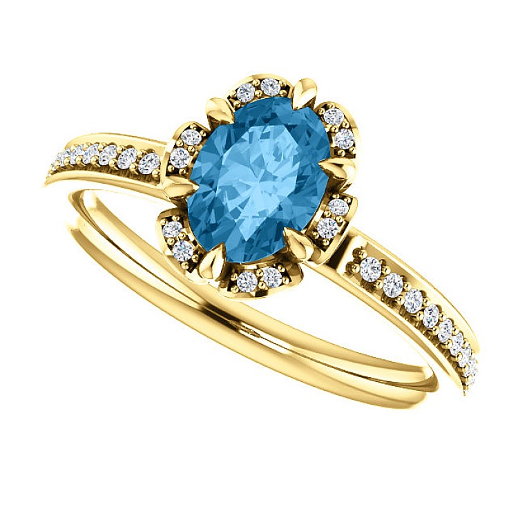 Gift Ring i121997TpSwODi in Gold with Topaz and Diamonds