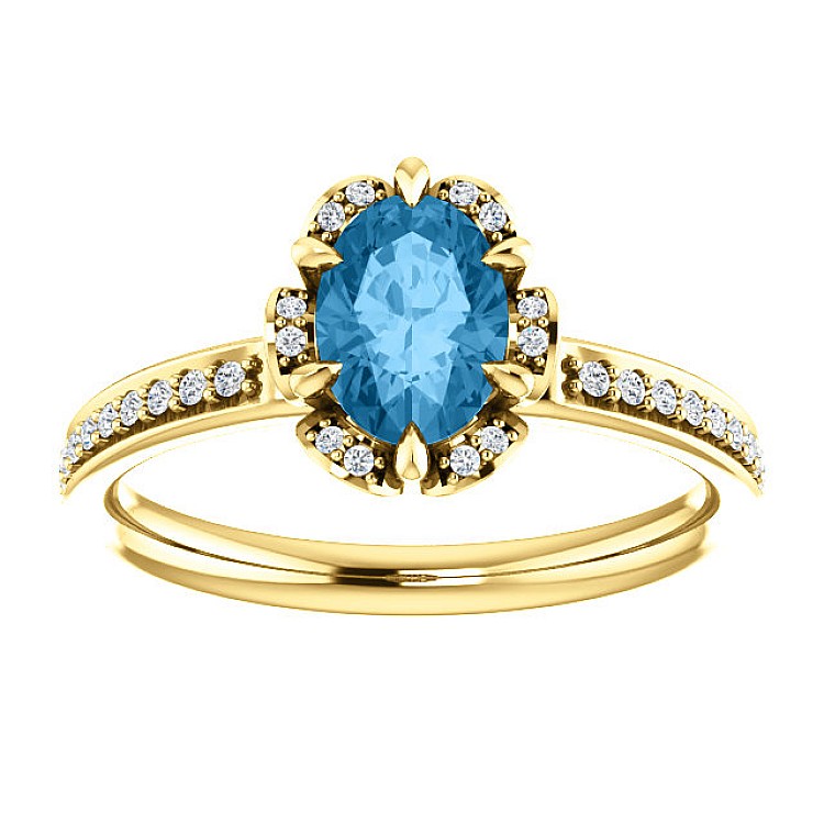 Gift Ring i121997TpSwODi in Gold with Topaz and Diamonds