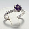 Geschenkring i121997AmDi in Gold oder Platin mit Amethyst und Diamanten