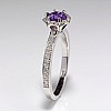 Geschenkring i121997AmDi in Gold oder Platin mit Amethyst und Diamanten